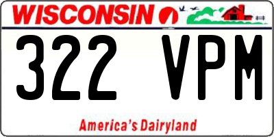 WI license plate 322VPM