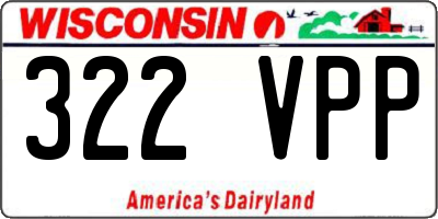WI license plate 322VPP