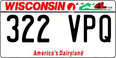 WI license plate 322VPQ