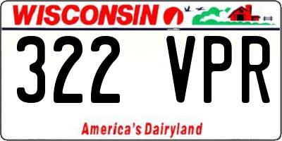 WI license plate 322VPR