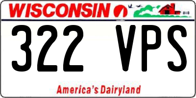 WI license plate 322VPS