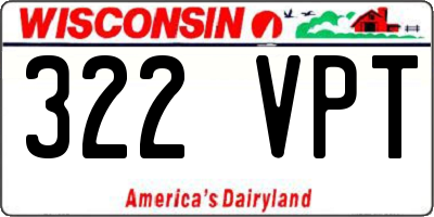 WI license plate 322VPT