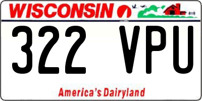 WI license plate 322VPU