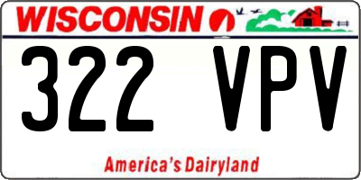 WI license plate 322VPV