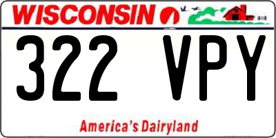 WI license plate 322VPY