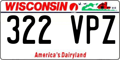WI license plate 322VPZ