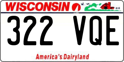WI license plate 322VQE