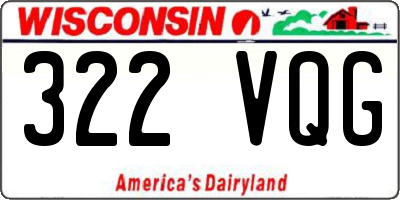 WI license plate 322VQG