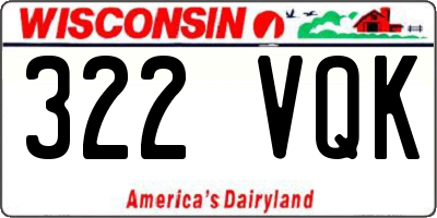 WI license plate 322VQK