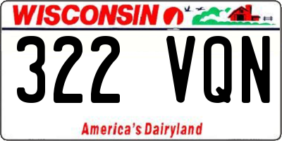WI license plate 322VQN