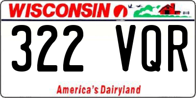 WI license plate 322VQR