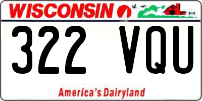 WI license plate 322VQU
