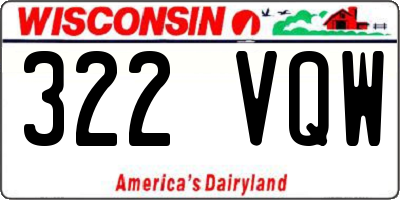 WI license plate 322VQW