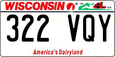 WI license plate 322VQY