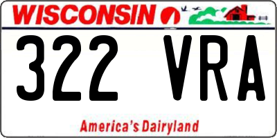 WI license plate 322VRA