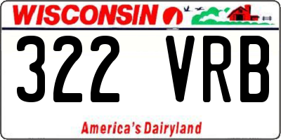 WI license plate 322VRB