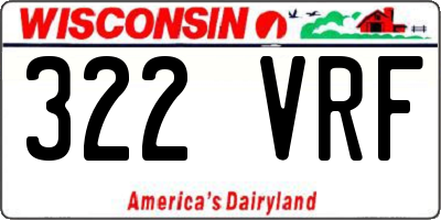 WI license plate 322VRF