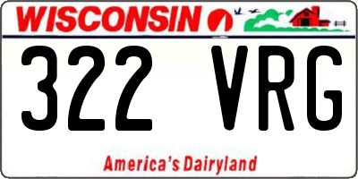 WI license plate 322VRG