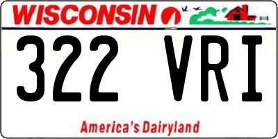WI license plate 322VRI