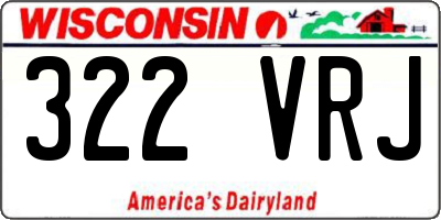WI license plate 322VRJ