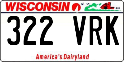 WI license plate 322VRK
