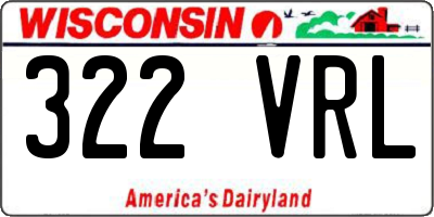 WI license plate 322VRL