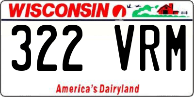 WI license plate 322VRM