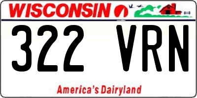 WI license plate 322VRN