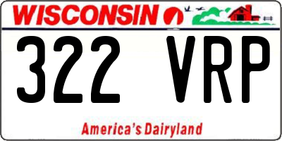 WI license plate 322VRP
