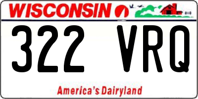 WI license plate 322VRQ