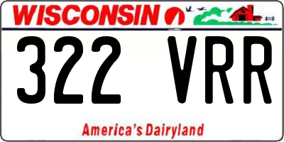 WI license plate 322VRR