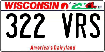 WI license plate 322VRS