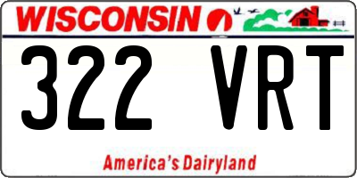 WI license plate 322VRT