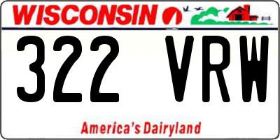 WI license plate 322VRW