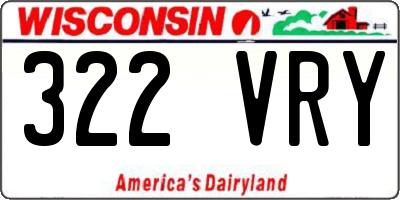 WI license plate 322VRY