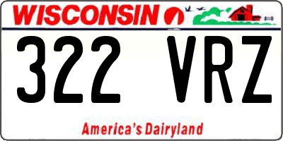 WI license plate 322VRZ