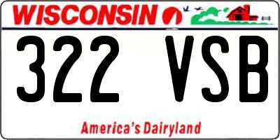 WI license plate 322VSB
