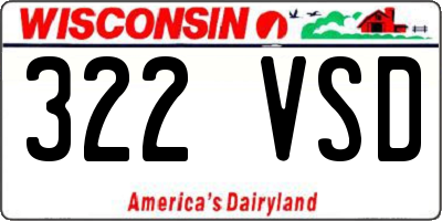 WI license plate 322VSD