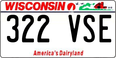 WI license plate 322VSE