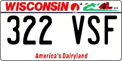 WI license plate 322VSF