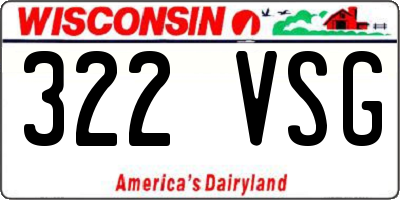 WI license plate 322VSG