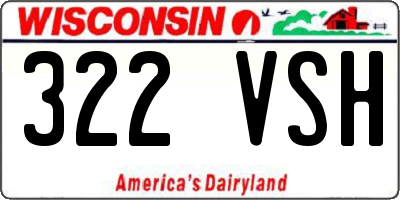 WI license plate 322VSH