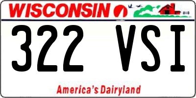 WI license plate 322VSI