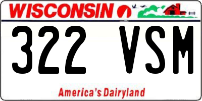 WI license plate 322VSM