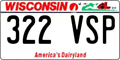 WI license plate 322VSP