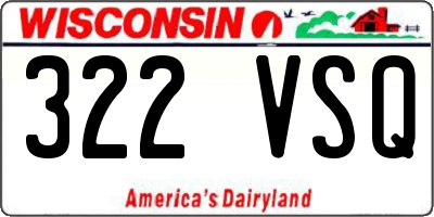 WI license plate 322VSQ