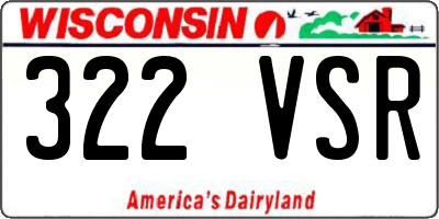 WI license plate 322VSR