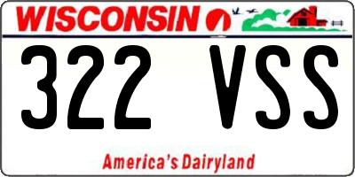 WI license plate 322VSS