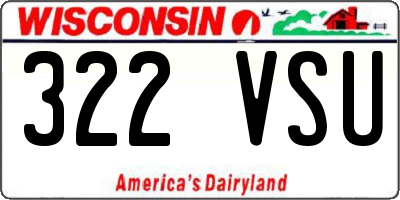WI license plate 322VSU
