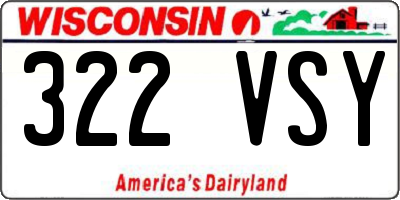 WI license plate 322VSY